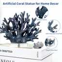 Coral Reef Beach Decor,6.3'' High x 7.5'' Width Artificial Resin Coral Reef Statue for Ocean Coastal Beach Nautical Themed Room Bathroom Decor for Home,RB1001B,Blue