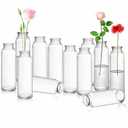 Lyellfe Set of 12 Glass Bud Vase, Clear Vases for Flowers, Small Vintage Floral Vase in Bulk for Centerpieces, Office, Dinning Table, Wedding Reception