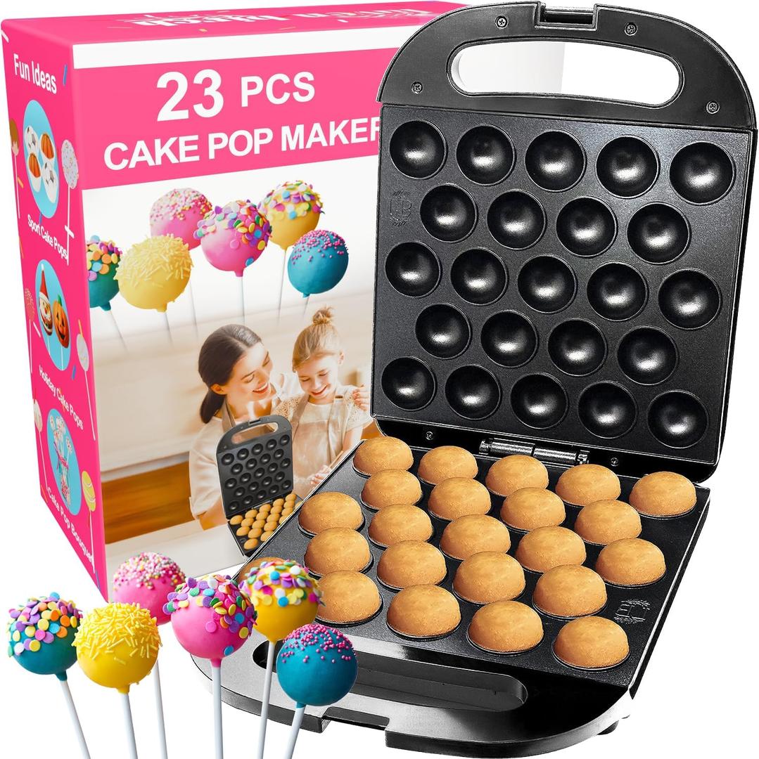 23 Cake Pop Maker Machine  Electric Non-Stick Baker, Fast Heating, Easy to Use for Kids, Birthdays, Parties, Snacks, Gifts, Fun Kitchen Gadget for Home & Restaurants, Makes 23 Cake Pops at Once