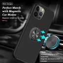 Shockproof Case for iPhone 14 Pro Max, [Embedded Finger Ring] Military Grade Phone Case Cover with Reinforced Metal Stand Kickstand [Support Magnetic Car Holder] for iPhone 14 6.7'', Black