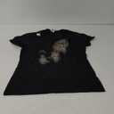 Funny Cat And Wine Art Print Short T-Shirt (Small, Black)