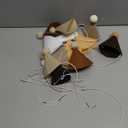 12 Pack Mini Party Hats for Stuffed Animals, Brown Mini Hats with Pom Poms for Dolls Dog Birthday Party Hats for Dog Cat Pet Birthday Decoration Boho Autumn DesignDecorations