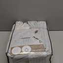 Extra Wide 70 Inch Pinch Pleated Floor to Ceiling Curtains 120 Inches Long for Dining Room, Beige White Blackout Memory Trained Double Layer Linen Insulated Soundproof Drapes Rustic Curtain 2 Panels