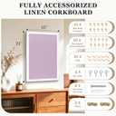 DOLLAR BOSS 24"x18" Bulletin Board with Linen Cork Board, Purple