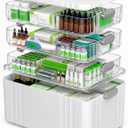 ARSTPEOE 4-Tier Medicine Organizer - Portable Medicine Cabinet with Handle, Regular 4-Tier