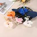 uxcell 6Pcs Flower Napkin Rings, Handmade Orchid Napkin Ring Holders Buckles Table Decorations for Christmas Thanksgiving Valentine Decor Wedding Parties, Banquet, Home, Orange