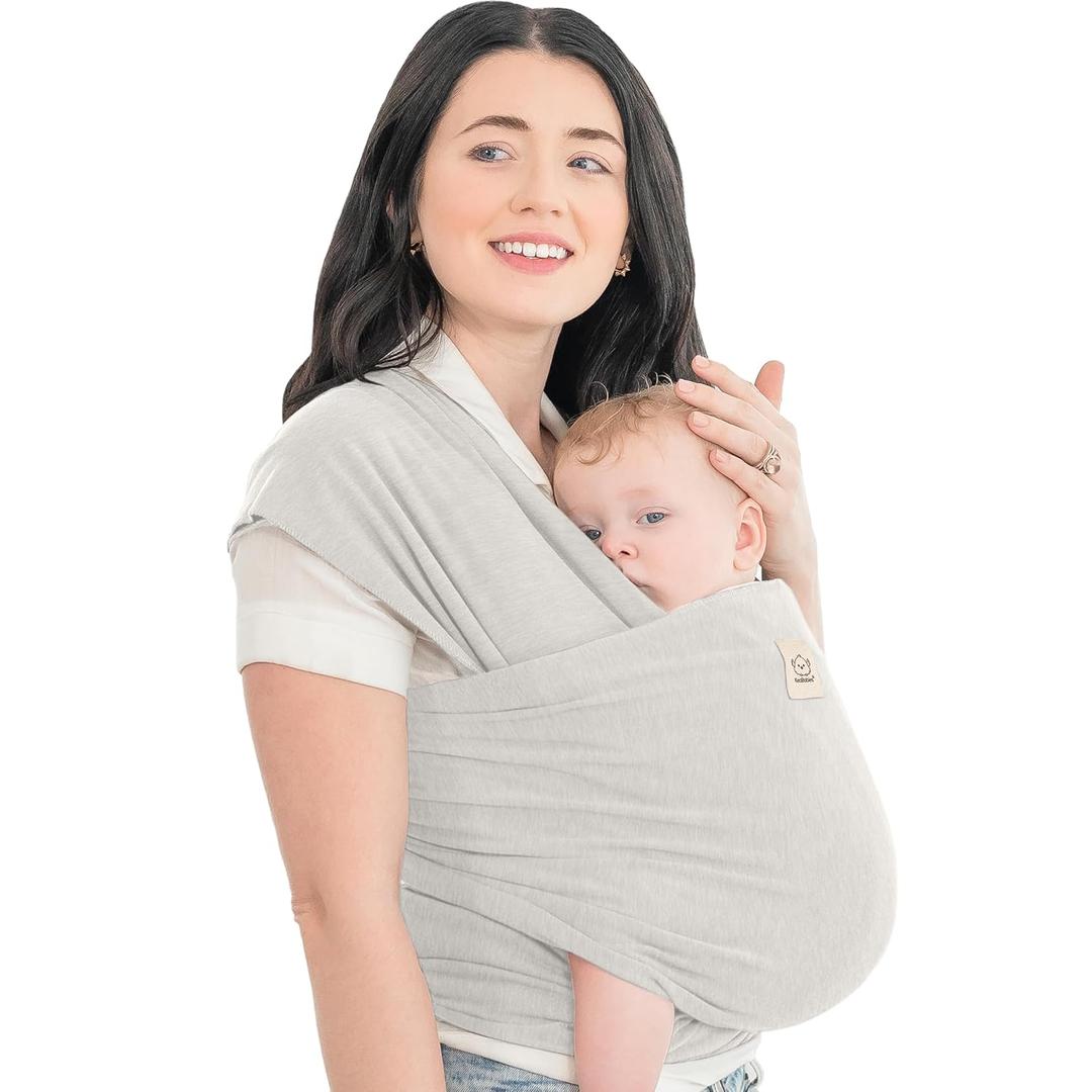 KeaBabies Baby Wrap Carrier - All in 1 Original Baby Carrier Newborn to Toddler Sling, Easy to Wear, Hands Free Bonding, Lightweight, Breathable Infant Wraps (Rhino Gray) (One Size (Pack of 1)