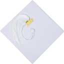 FtyFty Unisex Adult Matte Graduation Cap with Tassel Year Charm (White)