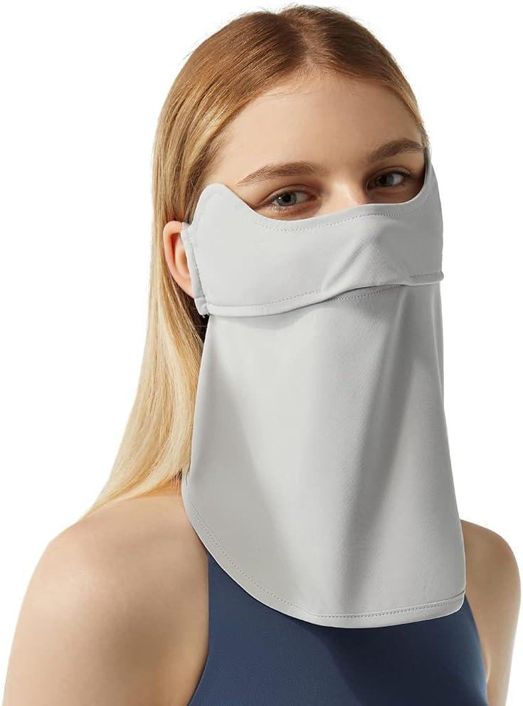 Neck Gaiter Face Scarf Cover Sun Protection Balaclava Cloth Bandanas with Ear Loops 19SSF018 (Light Grey)