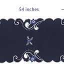 GRANDDECO Holiday Christmas Table Runner 13"x54", Cutwork Embroidered Floral Christmas Blue Candles Dresser Scarf Table Topper for Home Dining Xmas Tabletop Decoration