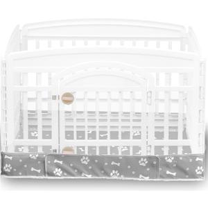 Dog Playpen Bottom Pad Fits for 36 Inch 4 Panels Exercise Pet Playpen, Dog Crate Pad Puppy Playpen Pad, Hoop and Loop Design (Note: Playpen Not Included). -Gray