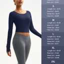 MAGCOMSEN Women's Long Sleeve Crop Workout Tops Slim Fit Yoga Gym Shirts Athletic with Thumb Holes (S)