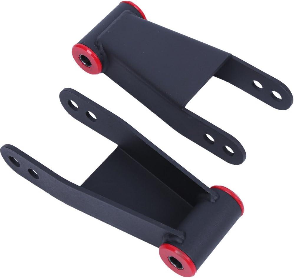 ECOTRIC 2"-3" Lowering Drop Shackles Rear Compatible With 2004-2014 Ford F150 F-150 Rear leveling shackles Adjustable 2" to 3" Leveling kit 2wd Black