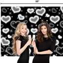 8x6ft Black Heart Backdrop 90s Backdrops for Photoshoot Valentines Decor Banner Birthday Props X-14