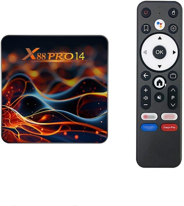 Pro 14 Android 14.0 ATV Box Quad-Core WiFi6 2.4G/5.8Ghz BT5.0 4K AV1 Ultra HD Voice Control Smart Home Player