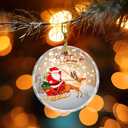 4 x Christmas Decoration Hanging Ornaments, Crystal Ornaments for Christmas Tree, 2024 Christmas Ornaments for Hanging to Decorate Office, Christmas Party, Classroom, Shop, Restaurant, Fireplace(Santa)