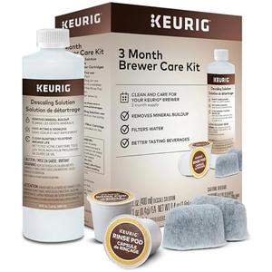Keurig 3-Month Brewer Maintenance Kit Includes Descaling Solution, Water Filter Cartridges & Rinse Pods, Compatible Classic/1.0 & 2.0 K-Cup Coffee Makers, 7 Count