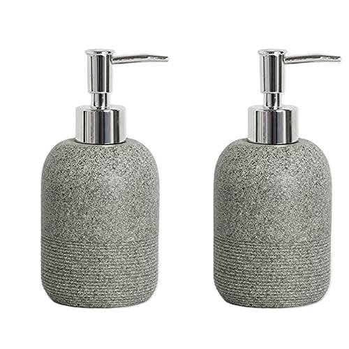 2pcs/Set Grey Soap Lotion Dispenser with A Spare Pump,Liquid Hand Soap Dispenser Sets for Bathroom Countertop, Soap Dispenser for Kitchen.