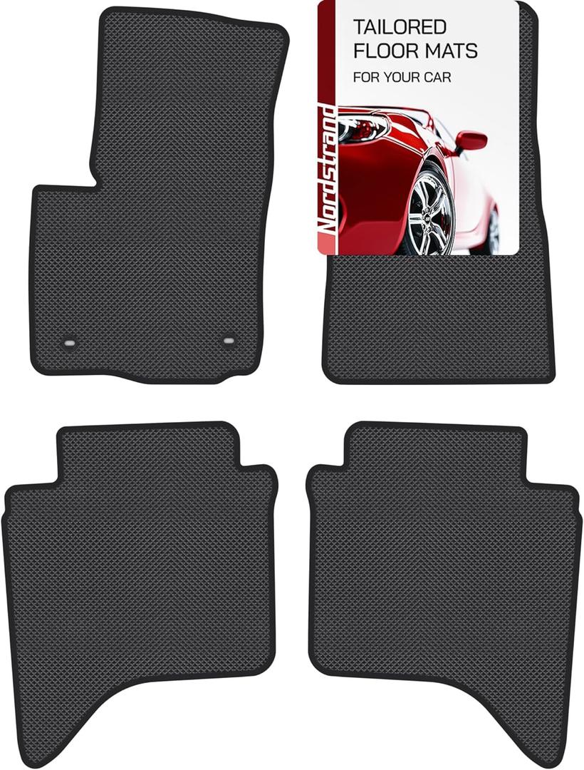 Floor Mats for Toyota Tacoma 2015-2023 - Custom 3D Fit Rubber Mats for Toyota Tacoma 3rd Generation - 1st & 2nd Row - Anti-Slip Backing - Heavy Duty TPR Mats - Set of 4 All Weather Car Liner Floormats
