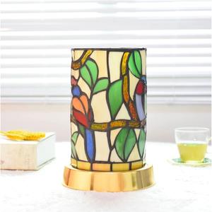 Tiffany Table Lamp Traditional Creative LED Stained Glass with USB Dimmable Bedroom Study Hotel Bedside Night Light Decorative Table Lamps