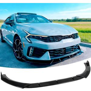 Front Bumper Lip Splitter Spoiler Fit for KIA K5 GT/GT Line 2025 2026/ EX/LX/LXS/ 2021-2026 Accessories, Gloss Black 3pcs Air Dam Chin Body Kit Underbody Lip