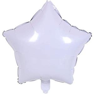 [10 Pack] Star Shape Foil Balloons, 18" Mylar Aluminum Foil Balloons 45cm Decorations for Birthday Party Wedding Engagement Party Celebration Holiday Show Party Activities (White, 18Inch)