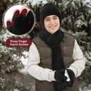 Suhine 16 Pcs Winter Beanie Hat Scarf Gloves Earmuff Sets for Men Women homeless Warm Knitted Beanie Hats Touch Screen Gloves Long Scarf Earmuff Bulk for Outdoor Sport (Black) (Black)