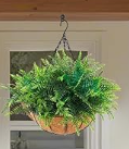 Artificial Hanging Plants Outdoor Artificial Hanging Fern POTS, UV Resistant Artificial Fern Baskets, Outdoor Patio Garden Home Decor