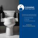 Bemis Rise 4.5" Raised Toilet Seat with Support Handles, Hinges Never Loosen, Fits Round and Elongated