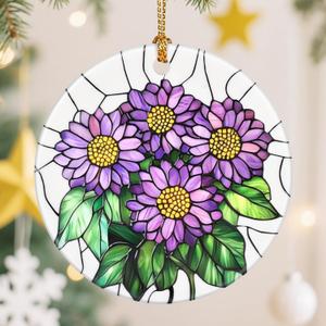 Birth Flower Christmas Decorations for Tree, Christmas Ornaments, Keepsake Ornaments, Holiday Decor, Holiday or Xmas Gifts, Birthday Gifts, Gift for Flower Lovers - Gift for People Born in September