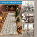 SHUNJIE Boho Beige Farmhouse Rustic Table Runner with Sequined Xmas Trees, 13''x72'' Soft Faux Fur Runner for Holiday Winter Home Party Fireplace Kitchen Dining Decor Table