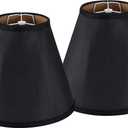 GO&SO Black Bell Lamp Shades Set of 2 Meduim Lamp Shade 6" Top x 13" Bottom x 9.8" High(Spider Fitter) Modern lampshade for Table and Bedside Lamp - Replacement Lampshade Linen Assembly Required