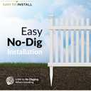 2ft H x 2ft W (3 Panels) No Dig Zippity Roger Rabbit Garden Fence Kit, White Vinyl Picket Fence Panels, Perfect Garden Fences and Borders for Dogs, Dog Fence Outdoor for Yard, ZP19056