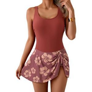 Eomenie One Piece Swimdress Swimsuits for Women Tummy Control Swim Dresses Skirt Bathing Suit, Size: Small
