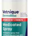 Vetnique Dermabliss Chlorhexidine Spray for Dogs and Cats with Ketoconazole, Antibacterial Antifungal for Hot Spots and Yeast, AlcoholFree No-Sting Itch Relief, 8oz