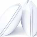 viewstar Bed Pillows Queen Size Set of 2, Firm Support Down Alternative Gusseted Pillows for Side, Back, or Stomach Sleepers, White