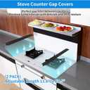 2 PCS Expandable Stainless Steel Stove Gap Covers (13.8"-27.5"), Kitchen Counter Filler Strip,Easy Retractable Length Cooktop Trim KitOven Gap FillerHeat Resistant Guard Between (Black)