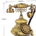 WICHEMI Vintage Phone Retro Rotary Dial Phones Landline Telephone Old Fashion Antique Phone Old School Telephones for Home Office Cafe Bar Star Hotel Decor (Golden)