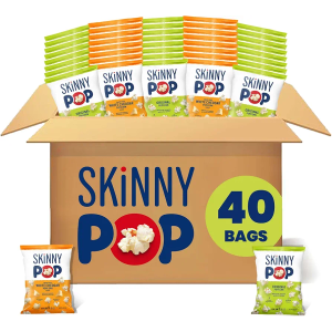 SkinnyPop Popcorn, Original, Whole Grain, Dairy-Free Snack, 0.65oz Bags (30ct), Exp.01 31 2026