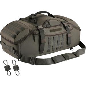 65L Large Duffle Bag, 3-in-1 Tactical Backpack MOLLE Pack for Sports, Gym, Outdoor, Olive Green