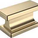 Amerdeco 10 Pack Gold Cabinet Knobs 1.46 Inch(37mm) Single Hole Cabinet Handles Rectangle Dresser Knobs Brushed Brass Drawer Knobs and Pulls for Bathroom Cabinets