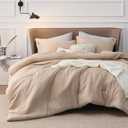 Bedsure Queen Comforter Set - Warm Sand Comforter Queen Size, Soft Bedding for All Seasons, Cationic Dyed Bedding Set, 3 Pieces, 1 Comforter (90"x90") and 2 Pillow Shams (20"x26"+2")