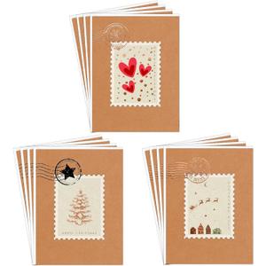 easykart labels 36 Christmas Greeting Cards with Foiling on Kraft Paper with Envelopes,5.75 x 4.25 Inch Merry Christmas Cards with Seal Stickers for Friends, Family and Loved Ones