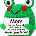 Mom Gifts, Gifts for Mom from Daughter Son, Moms Birthday Gift, I Love You MOMs Present for Moms Mother in Law Step Mama Mommy, Mother's Day Birthday Gift Cute Handmade Crochet Positive Frog