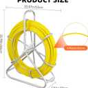 Fish Tape Fiberglass, 500FT, 1/4in, Duct Rodder Fish Tape Wire Puller, Electrical Fish Tape Cable Running Rod with Steel Reel Stand, Fishing Tools for Walls & Electrical Conduit