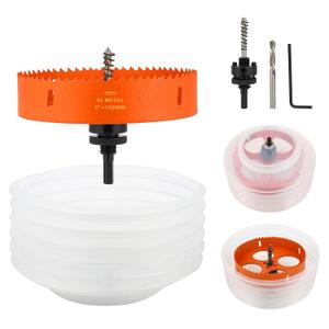 6 Hole Saw for Recessed Lights, 6 Inch Bi-Metal Hole Cutter Kit with Dust Bowl Catcher for Led Recessed Lighting 6 Inch, Ceiling, Wood, Drywall and Plastic