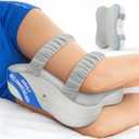 JINXIA Knee Pillow for Side Sleepers, Comfortable Memory Foam Leg Pillow for Side Sleeping, Pillow Sleeping Between Legs Aligns Spine, for Hip, Back & Sciatica Pain Relief, White and Gray