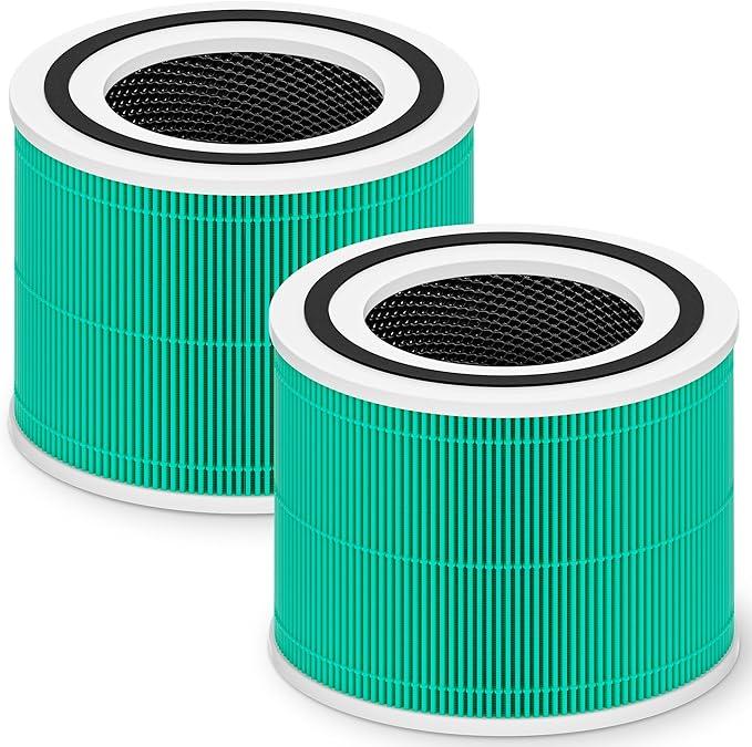 PETOX Core 300 Toxin Absorber Replacement Filter for LEVOIT Core 300 Core 300P Core 300S Core 300SP Vortex Air Air Purifier, 3in1 HighEfficiency Activated Carbon, Core 300RFTX, 2 Pack, Green