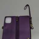 Defencase for iPhone 13 Pro Magnetic Wallet Case Compatible with Magsafe with RFID Blocking Zipper Strap Card Holder for Women, PU Leather Detachable Phone Case for iPhone 13 Pro (6.1 inches), Purple