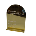 Gold Mirror Acrylic Guest Book Sign for Reception, 6x8 Inch Gold Mirror Acrylic Arch Table Sign for Wedding, Party, Event